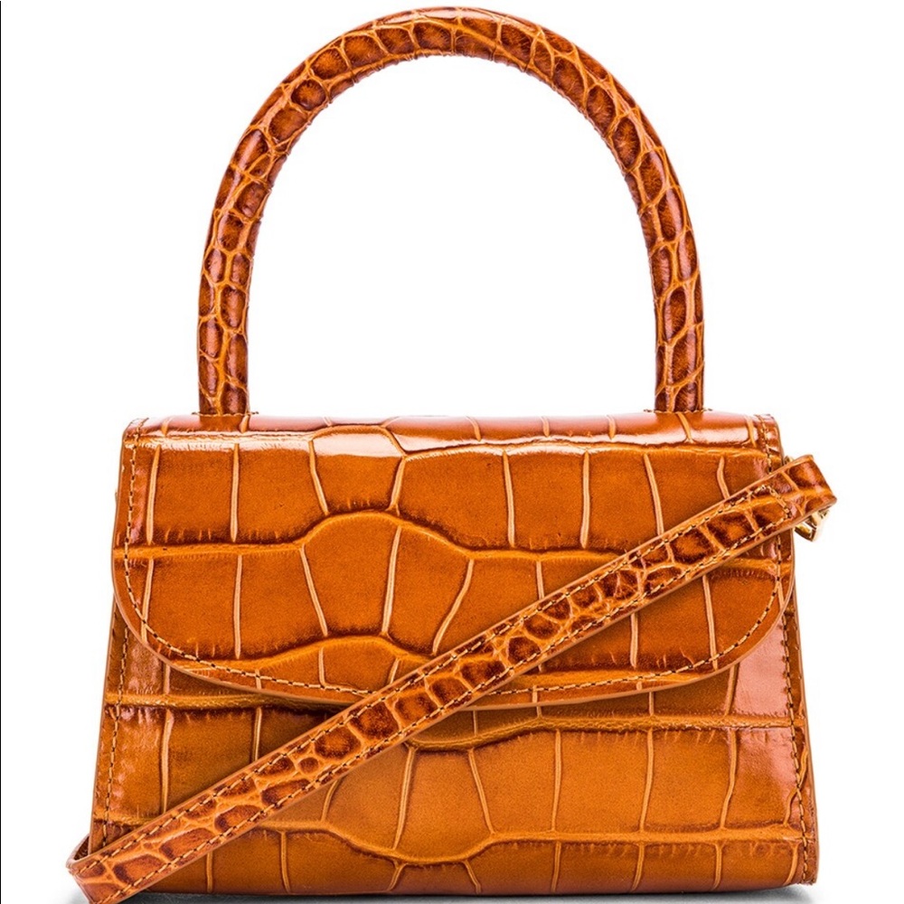 BY FAR MINI SOLAR CROCO EMBOSSED LEATHER